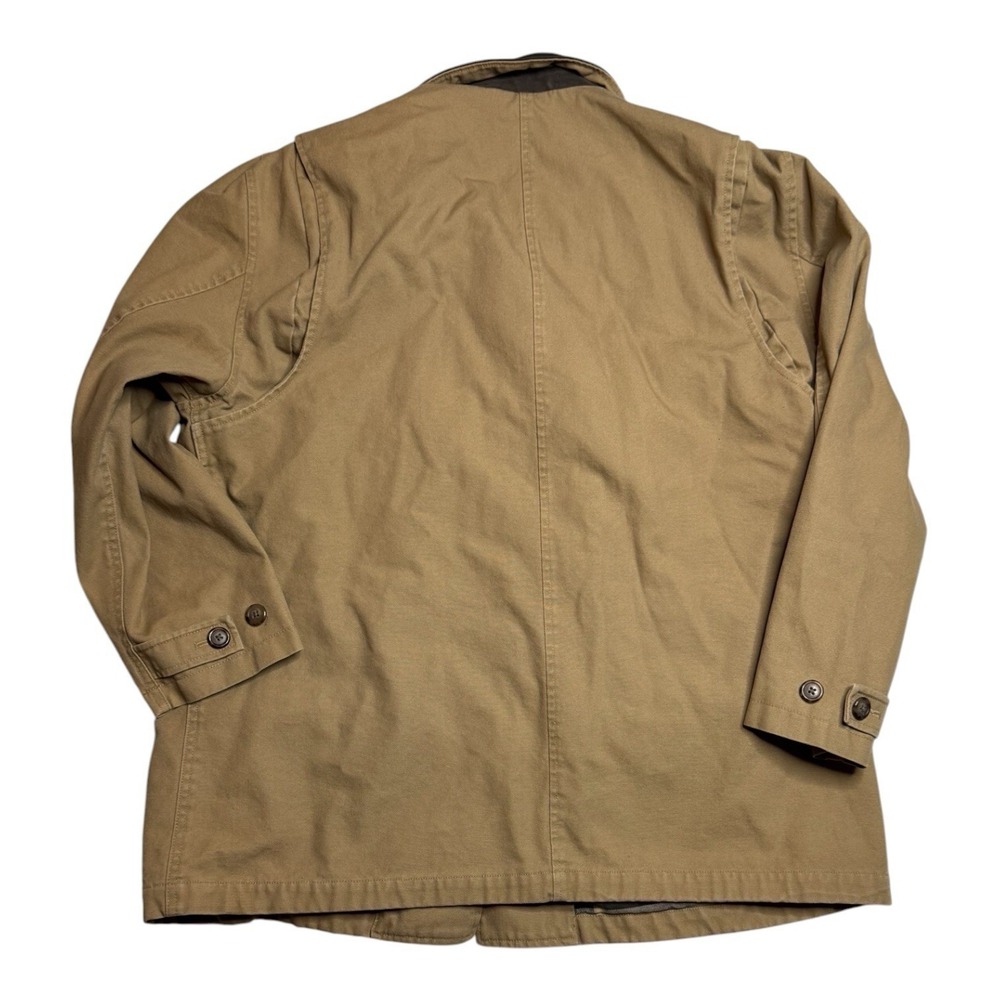 Women's Lands' End Tan Canvas Barn Coat Utility Coat Sz XL Flannel Lined - Picture 2 of 6